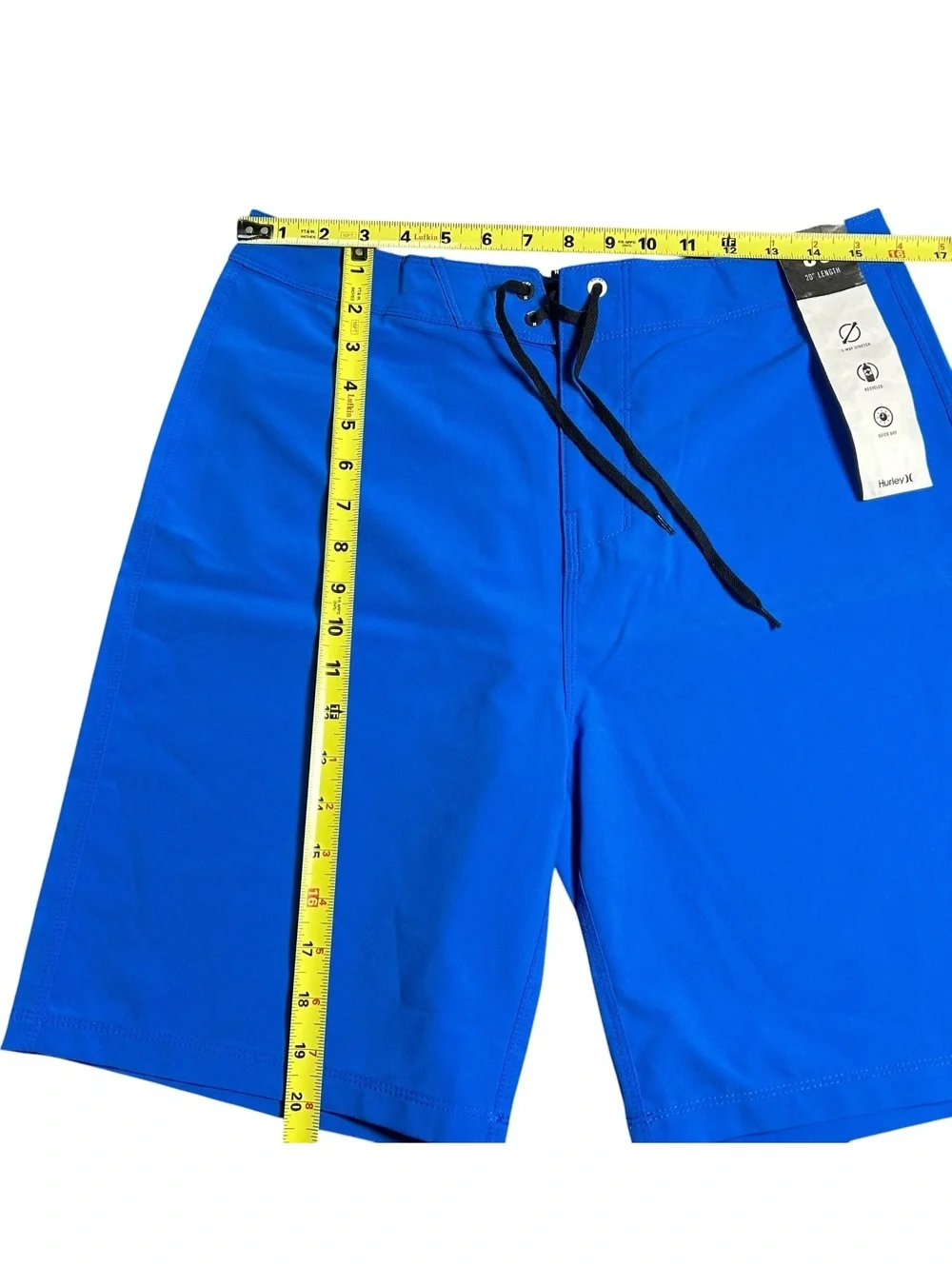 HURLEY men’s blue board beach shorts size 30 quick dry lightweight NWT